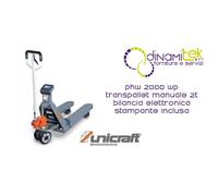 PHW 2000 WP TRANSPALLET MANUALE 2T CON BILANCIA ELETTRONICA STAMPANTE INCLUSA UN