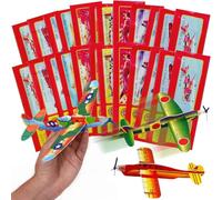 phxdance 24 x Aeroplani Polistirolo Set, Alianti Misti Confezionati Singolarmente Set, Alianti Aereo Polistirolo, aereo polistirolo per bambini per Sorprese Feste Ragazzi e Ragazze