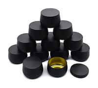 Phyachelo Lattina per candele da 4 once, 12 pezzi per la fabbricazione di candele, candele vuote lattine con coperchio in lotto, candele bicchieri neri