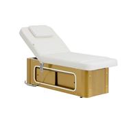physa Lettino per estetista elettrico - 200 W - 195 x 79 x 61 cm- 200 kg - Bianco, oro - Riscaldabile - 2 motori PHYSA POTENZA WHITE