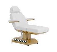physa Lettino per estetista elettrico - 350 W - 181 x 62 x 60,5 - 80,5 cm - 200 kg - Bianco, oro - Riscaldabile - 4 motori PHYSA MARSALA WHITE