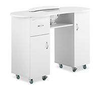 Physa Phy-MT-7 - Tavolo per unghie, 1.200 x 503 x 803 mm, 1 bianco, con aspiratore di polvere e ripiano per le mani, tavolo per manicure
