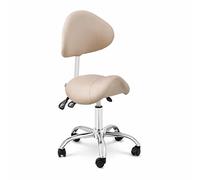 Physa Physa Mannheim Cream - Sedia a sella, con schienale e seduta in argento, regolabile in altezza, con schienale a rotelle