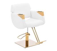 Physa Physa Penryn White & Gold - Sedia da parrucchiere con poggiapiedi, 470-630 mm, 200 kg, colore: Bianco/Oro