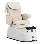 Physa Sedia per pedicure elettrica con vasca, funzioni di massaggio, illuminazione 105 W, 150 kg, crema/bianco
