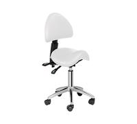 physa Sgabello a sella con schienale - Su ruote - 550 - 690 mm - 150 kg - Bianco PHYSA BERLIN WHITE