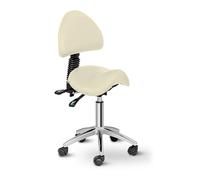 Physa Sgabello a Sella Sedia per Salone Physa Berlin Light Beige (Finta Pelle, Ferro Cromato, 150 kg, Regolabile, Beige)