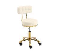Physa - Sgabello con schienale regolabile, 51-66 cm, 150 kg, colore beige/oro