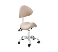 physa Sgabello con schienale - Schienale e seduta regolabili in altezza - 51 - 65 cm - 150 kg - Crema, Argento PHYSA MANNHEIM CREAM