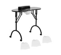 physa Tavolo manicure pieghevole - Nero - 4 ruote - Con aspiratore PHY-MT-15