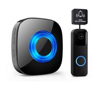 PHYSEN Ripetitore di Segnale Wireless, WET03B Kit di Estensione Campanello Wireless, Compatibile con Tutti i Campanelli Blink, 58 Melodie & 5 Livelli di Volume, 1 Convertitore e 1 Ricevitore