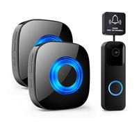 PHYSEN Ripetitore di Segnale Wireless, WET03B Kit di Estensione Campanello Wireless, Compatibile con Tutti i Campanelli Blink, 58 Melodie & 5 Livelli di Volume, 1 Convertitore e 2 Ricevitore