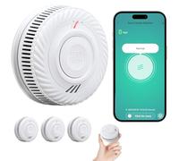 PHYSEN WiFi Rilevatore di Fumo 10 Anni Batteria, Rilevatore di Incendio Conformi a EN14604, Compatibile con Tuya/Smart Life APP