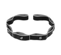 Physical Band - 8-Section Numbered Elastic Band for Flexibility with Non-Slip Grip | Durable Nylon Spandex Fitness Tool for Muscle Recovery, Physical, Pilates, Leg Stretching Aid Black