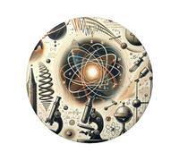 Physical-Concepts-Equipments - Confezione da 5 bottoni rotondi laminati con finitura lucida e pinback sicuro