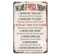 Physical Therapy Rules Metal Sign Vintage PT Laws Retro Wall Decor for Clinic Office Therapy Room Man Cave 8 X 12 inch