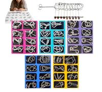 Physics Mind Metal Puzzles - 7,09 pollici Educational Wire Brain Teasers | 40 pezzi con Nine Linked Rings - Compact Cognitive Toy for Kids, Teens and Adults Travel, Ufficio, Scuola e Party Favors