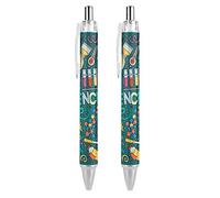 PhysicsScience - Penne a sfera con scrittura liscia, 0,5 mm, inchiostro nero, retrattile, penne a sfera da lavoro, penne a sfera per ufficio, studenti, 4 pezzi