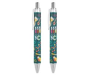 PhysicsScience - Penne a sfera con scrittura liscia, 0,5 mm, inchiostro nero, retrattile, penne a sfera da lavoro, penne a sfera per ufficio, studenti, 4 pezzi