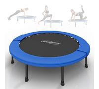Physionics® Mini Trampolino - Diametro a Scelta (Ø 81, 91, 96, 102, 114, 122 cm), Piedini Antiscivolo, da Interno e Esterno - Tappeto Elastico, da Fitness, per Saltare (Ø 114 cm)