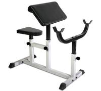 PHYSIONICS® Panca Scott Max 200 kg, Bracciolo e Supporto Regolabili | Sedile 5 livelli, bracciolo 4 livelli e supporto bilanciere 6 livelli fino a 60 kg