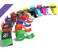 Physix Gear Tape kinesiologico - Nastro K Tape Sportivo 5m x 5cm Non Tagliato - Nastro Adesivo Impermeabile per dolori muscolari al Ginocchio, Gomito, Schiena, Spalla - Sport Tape con Guida 1PZ Viola