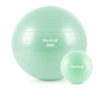 PhysKcal 55 cm Light Turquoise Palla da ginnastica spessa e 23 cm Set di palline da pilates, anti scoppio, antiscivolo, per l'equilibrio, per casa, palestra e ufficio (S (48-55 cm)