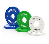 PhysKcal Disco olimpici Change Plates colorati con inserti in acciaio inossidabile da Ø50 mm, dischi standard IWF e un set di dischi frazionari (d.) 2 x (0,5 kg + 1 kg + 2 kg)