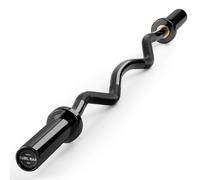 PhysKcal EZ Curl Bar, barra per sollevamento pesi Super EZ da 119 cm, per dischi standard da 5,1 cm, eccellente per guadagnare bicipiti e tricipiti, nero