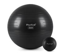 PhysKcal Palla da ginnastica nera spessa 85 cm e 23 cm, set di palline da pilates, anti-scoppio, antiscivolo, per la casa, la palestra e l'ufficio