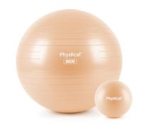 PhysKcal Pallina da ginnastica 65 cm beige e set da 23 cm per pilates, anti-scoppio, antiscivolo, per la casa, la palestra e l'ufficio