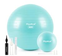 PhysKcal Pallina da ginnastica 65 cm blu e set da 23 cm per pilates, anti-scoppio, antiscivolo, per la casa, la palestra e l'ufficio
