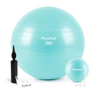 PhysKcal Pallina da ginnastica 75 cm blu e set da 23 cm per pilates, anti-scoppio, antiscivolo, per la casa, la palestra e l'ufficio