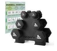 PhysKcal Set di manubri in Neoprene con Robusto Supporto per riporli | Per principianti, donne, ideali per il Pilates, l'allenamento della forza, il fitness e la palestra in casa