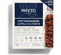 Phyto Phytophanere Integratore Alimentare Naturale Fortificante, Per Capelli e Unghie, Crescita e Volume, Senza Siliconi, Confezione doppia da 90 capsule (Totale 180 capsule)
