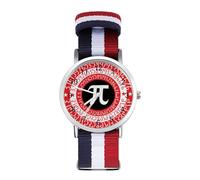 Pi Day - Orologio sportivo con simbolo matematico per uomo e donna, cinturino in nylon, orologio analogico al quarzo, Stile:, regular