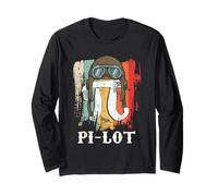 Pi-Lot Pi Pun Pi Day Math Geek Pilot Lover Maglia a Manica
