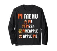 Pi Menu Pie Pizza Ananas Torta di Mele Pi Divertente Pi Day Maglia a Manica