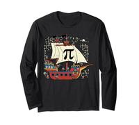 Pi Rate Pirate Ship Funny Math Pie Pun Uomini Ragazzi Bambini Donne Maglia a Manica