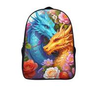 piace tracolla regolabile zaini per scuola casual 2 scomparto drago blu zaino da viaggio stampato in 3d alta capacità zaino leggero da viaggio-16,perfetto per adulti uomo donna per escursionismo