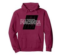 Piacenza Emilia-Romagna Italia - Piacenza Italia Performance Felpa con Cappuccio, Unisex per Adulti, Bordeaux, L