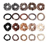 Piacolnic 25 Pezzi Scrunchies per Capelli, Look da Elastici per Capelli in Seta con Motivo Leopardato, Elastici per Capelli in Raso per Uso Quotidiano Sportivo Scolastico e Diverse Acconciature