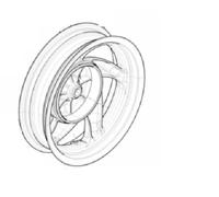 Piaggio Cerchio Ruota, Posteriore, Nero, 666007