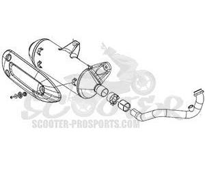 Piaggio Marmitta, Completa di Scudo Termico, 8809565