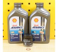 Piaggio MP3 350 Oelwechselset Filtro Olio Originale Rondella Tenuta Shell 15w50