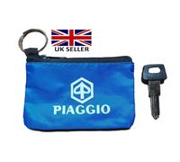 Piaggio. Portachiavi Con Chiave Vuota E Anello Portachiavi. Blu - Bianco Logo