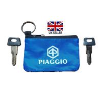 Piaggio. Portachiavi Con Chiavi E Anello Portachiavi. Blu - Bianco Logo