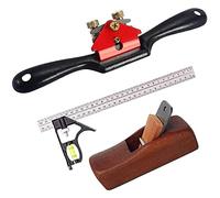 Pialla di levigatura, 3 utensili for falegnameria, regolabili da 9 pollici con base piatta e lama in metallo, mini pialla for falegname da 4 pollici, pettine da 12 pollici