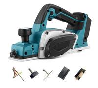 Pialla Elettrica per Legno Pialla Senza Fili compatibile con Makita 18V batteria, Piallatrice Elettrica Portatile da 15000RPM, Profondità Regolabile da 0 a 2 mm per falegnameria, mobili fai-da-te