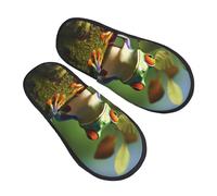 Pianelle Albero Della Rana Della Pace Stampato Antiscivo Scarpe Di Cotone Eleganti Ciabatte Per Unisex Hotel Casa M